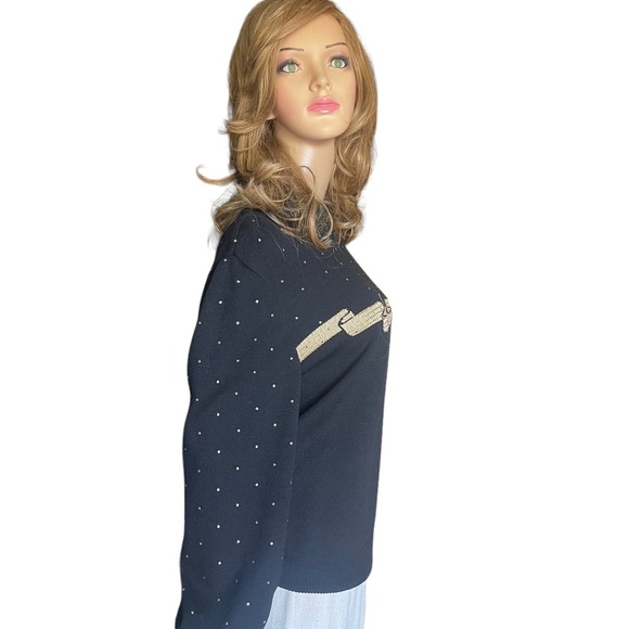 St. John Evening Gold Star
Ribbon Sweater Black/ivory skirt | Size M/4 - Picture 2 of 16